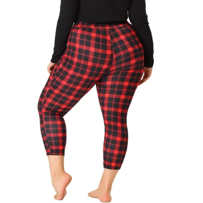 Agnes Orinda Women's Plus Size Trousers Casual Slim Plaid Skinny Pants 3 Agnes Orinda Women's Plus Size Trousers Casual Slim Plaid Skinny Pants - Image 3