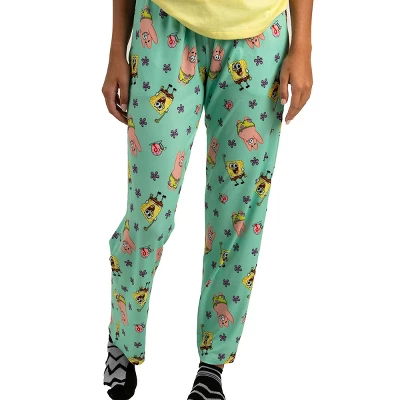 SpongeBob SquarePants Adult Juniors Sleepwear Set With Short Sleeve Tee And Sleep Pants 2 SpongeBob SquarePants Adult Juniors Sleepwear Set With Short Sleeve Tee And Sleep Pants - Image 2