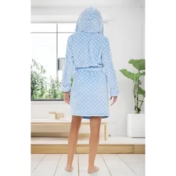 Women's Classic Plush Hooded Robe, Short Fleece Plaid Bathrobe With Hood -Cozy Nights Sales Store GUEST 010e9da7 bfeb 4ea3 80a1 7435b5125ddf