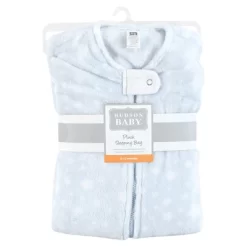 Hudson Baby Infant Boy Plush Sleeping Bag, Sack, Blanket, Light Blue Stars