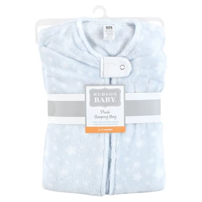 Hudson Baby Infant Boy Plush Sleeping Bag, Sack, Blanket, Light Blue Stars 1 Hudson Baby Infant Boy Plush Sleeping Bag, Sack, Blanket, Light Blue Stars
