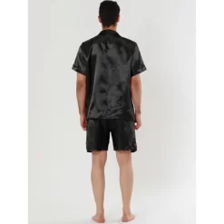 Lars Amadeus Men's Satin Pajama Set Summer Short Sleeve Night Wear Sleepwears Sleep Lounge Sets -Cozy Nights Sales Store GUEST 038b5ff6 cd0f 4455 a3d3 0aff0ecf5726