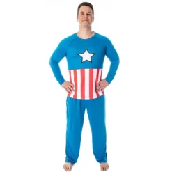 Marvel Men's Vintage Captain America Costume Raglan Top And Pants Pajama Set Captain America -Cozy Nights Sales Store GUEST 04023240 0fd0 446f b9c8 0f146106276d