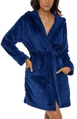 Women's Warm Soft Plush Fleece Bathrobe With Hood, Knee Length Hooded Robe, Chevrons -Cozy Nights Sales Store GUEST 0423610f 73b6 420c a239 3cd81ff0de7e