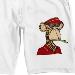Bored Of Directors Ape With Red Cap Men's White Sleep Pajama Shorts