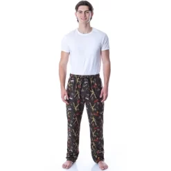 Marvel Men's Guardians Of The Galaxy Mix Tape And Characters Pajama Pants Black