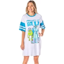 Disney Womens' Property Of Monsters University Nightgown Pajama Shirt Dress White -Cozy Nights Sales Store GUEST 04ed91d4 41be 4f3d 9dd8 e2aaafeee2f1