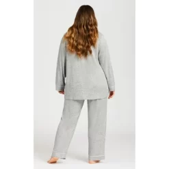 Women's Plus Size Hacci Button Top - Gray | AVENUE -Cozy Nights Sales Store GUEST 058e5194 e76d 4857 88b7 2559f596cc9e