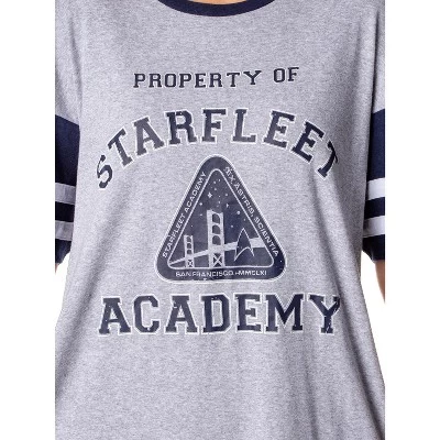 Star Trek Womens' Property Of Starfleet Academy Nightgown Pajama Shirt Grey 2 Star Trek Womens' Property Of Starfleet Academy Nightgown Pajama Shirt Grey - Image 2