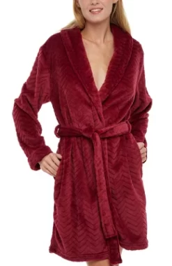 Women's Warm Soft Plush Fleece Bathrobe, Knee Length Robe, Chevrons -Cozy Nights Sales Store GUEST 06f6d47d f6be 46b3 8e16 c5786f2574e6