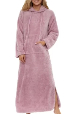 Women's Soft Plush Sweatshirt Robe, Long Hooded Fleece Loungewear -Cozy Nights Sales Store GUEST 09235b22 6b80 4166 888d b86264fc108c