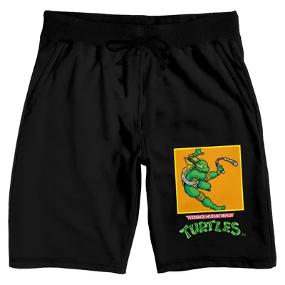 Teenage Mutant Ninja Turtles Michelangelo Men's Black Sleep Pajama Shorts 2 Teenage Mutant Ninja Turtles Michelangelo Men's Black Sleep Pajama Shorts - Image 2