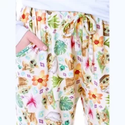Star Wars Womens' The Mandalorian The Child Tropical Sleep Pajama Pants White -Cozy Nights Sales Store GUEST 09515c8b 6982 4a3c a6c9 68eb5df84950