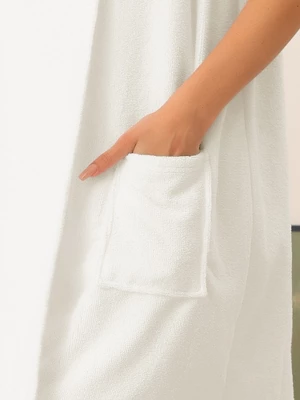 Cheibear Womens Towel Wrap Bathrobe Spa Towels Robe With Adjustable Closure For Gym Shower 4 Cheibear Womens Towel Wrap Bathrobe Spa Towels Robe With Adjustable Closure For Gym Shower - Image 4