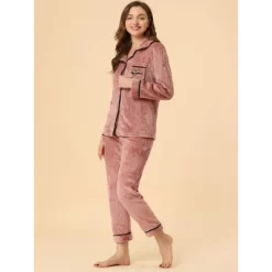 Allegra K Women's Flannel Button Down Lounge Winter Long Sleeves Pajama Sets -Cozy Nights Sales Store GUEST 0ab6af6b 0acb 4905 84af e7eaa84a26b0