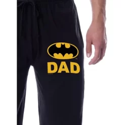 DC Comics Mens' Batman Father's Day Bat Dad Classic Sleep Jogger Pajama Pants Black