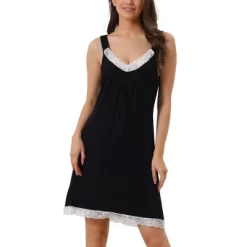 Cheibear Women's Nightgown Soft Pleated Sleep Dress Full Slip Lace Lingerie Babydoll Sleepwear -Cozy Nights Sales Store GUEST 0bfb5fb3 6cc5 4f6d 892c 6e00a9edeb80