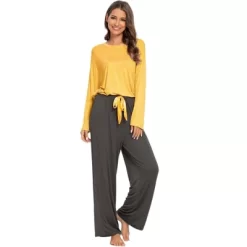 Cheibear Womens Pajama Set Soft Modal Contrast Color Long Sleeve Shirt And Pants Sleepwear 2pcs -Cozy Nights Sales Store GUEST 0c74366f fbb5 4c97 b61c 87ae85031955