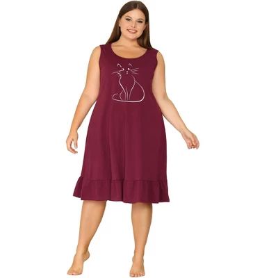 Agnes Orinda Women's Plus Size Sleeveless Comfy Lovely Tank Nightgown 2 Agnes Orinda Women's Plus Size Sleeveless Comfy Lovely Tank Nightgown - Image 2