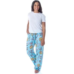 Animaniacs Womens' Wakko Yakko Dot Pinky And The Brain Sleep Pajama Pants Blue