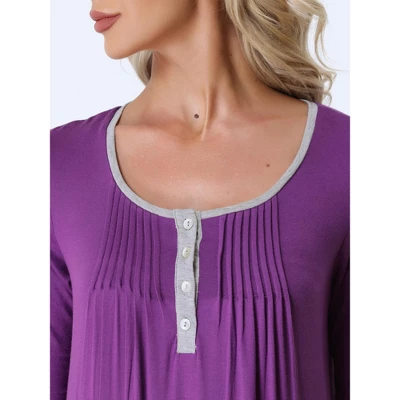 Cheibear Womens Sleepwear Lounge Long Dress With Pockets Soft Nightshirt Pajama Nightgown 3 Cheibear Womens Sleepwear Lounge Long Dress With Pockets Soft Nightshirt Pajama Nightgown - Image 3