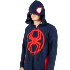 Spider-Man Miles Morales Men's Hooded Union Suit With Leg Hem -Cozy Nights Sales Store GUEST 102fb1bc 45eb 43db 9037 f4b513b78e57