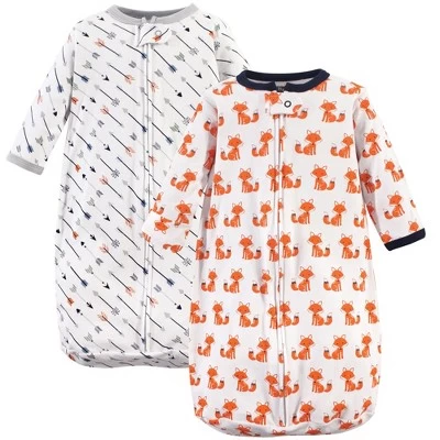 Hudson Baby Infant Boy Cotton Long-Sleeve Wearable Sleeping Bag, Sack, Blanket, Foxes 2 Hudson Baby Infant Boy Cotton Long-Sleeve Wearable Sleeping Bag, Sack, Blanket, Foxes - Image 2