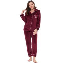 Allegra K Women's Flannel Button Down Lounge Winter Long Sleeves Pajama Sets -Cozy Nights Sales Store GUEST 122c4bb7 8f6b 4c6f 9fea d4939e584b7b