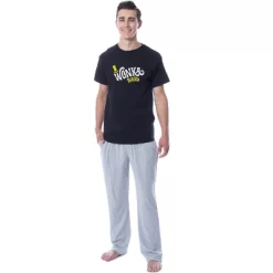 Willy Wonka Mens' Wonka Chocolate Bar Sleep Pajama Set Shirt Pants Multicolored -Cozy Nights Sales Store GUEST 13462bea 17ac 4da7 8ac3 374d57616d17