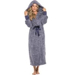 Women's Soft Plush Fleece Robe With Hood, Long Warm Hooded Bathrobe -Cozy Nights Sales Store GUEST 1349a6e2 8ba1 4936 b4c4 5337a3566365