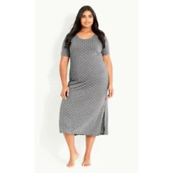 Women's Plus Size Heart Night Dress - Grey | EVANS -Cozy Nights Sales Store GUEST 13901a2a 088f 48e6 ae1b 7872f7fd1bcd
