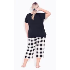 Women's Plus Size Sleepy Head Sleep Set - Black | AVENUE