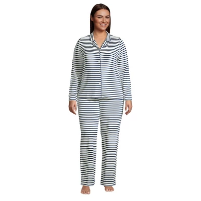 Lands' End Women's Plus Size Comfort Knit Pajama Set Long Sleeve Top And Pants 4 Lands' End Women's Plus Size Comfort Knit Pajama Set Long Sleeve Top And Pants - Image 4