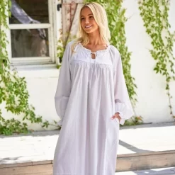 Women's Cotton Victorian Poet's Nightgown With Pockets, Juliet Long Sleeve Lace Trim Front Tie Long Vintage Night Dress Gown -Cozy Nights Sales Store GUEST 15d309e8 9bf6 4f43 aba3 62a3478b709c