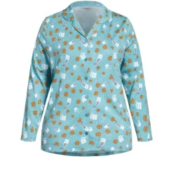 Women's Plus Size Button Through Sleep Top - Teal | AVENUE -Cozy Nights Sales Store GUEST 165f1124 4250 479b ac86 dd4c5a88b9ea