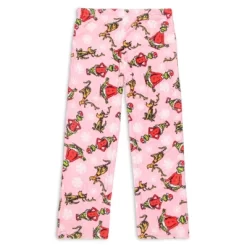 Dr. Seuss Womens' The Grinch And Max Snowflake Fleece Plush Pajama Pants