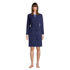 Lands' End Women's Cotton Blend Above The Knee Length Robe -Cozy Nights Sales Store GUEST 17435d66 bb29 474c 8c3a 00017f2e6f1f