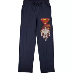 DC Comic Book Men's Classic Superman & Logo Navy Blue Sleep Pajama Pants -Cozy Nights Sales Store GUEST 17e8a999 9e2d 4203 8f3e 2d7e5a75a05e