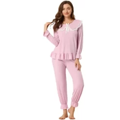 Allegra K Women's Sleepwear Lounge Peter Pan Collar Long Sleeve Ruffle Pajama Set 13 Allegra K Women's Sleepwear Lounge Peter Pan Collar Long Sleeve Ruffle Pajama Set -Cozy Nights Sales Store GUEST 183b612e 22f7 4344 82c6 7bde66c544ea