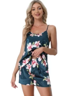 Cheibear Women's Sleeveless Cami Shirt Satin Nightwear Sleepwear Pajama Sets -Cozy Nights Sales Store GUEST 18702196 d9df 4d43 a409 76ec8ec2d775