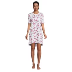 Lands' End Women's Short Sleeve Above The Knee Knit T-Shirt Nightgown -Cozy Nights Sales Store GUEST 194f18d3 dccf 4835 8955 5c130c216eb4