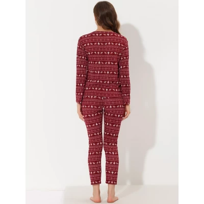 Cheibear Womens Sleepwear Pajama Long Sleeve Winter Nightwear Christmas Pj Elk Lounge Set 3 Cheibear Womens Sleepwear Pajama Long Sleeve Winter Nightwear Christmas Pj Elk Lounge Set - Image 3