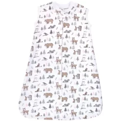 Hudson Baby Infant Girl Premium Quilted Sleeveless Sleeping Bag And Wearable Blanket, Winter Forest 2-Pack