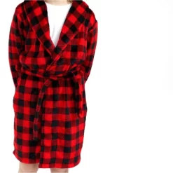 Sleep On It Boys Red Buffalo Plaid Plush Fleece Shawl Collar Robe With Matching Slippers -Cozy Nights Sales Store GUEST 1aebc586 c348 412e ac93 e74d0ab14591