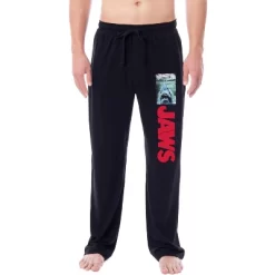Jaws Mens' Classic Film Movie Title Logo Distressed Sleep Pajama Pants Black -Cozy Nights Sales Store GUEST 1bd77074 92d4 46f4 aeea b410ccc85c67