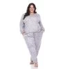 Plus Size 2 Piece Leopard Lounge Set - White Mark