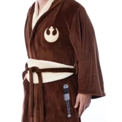 Star Wars Adult Obi-Wan Kenobi Jedi Fleece Robe Bathrobe For Men Women Brown -Cozy Nights Sales Store GUEST 1d077f1e 223c 47b7 9337 aaf9033d0dd9
