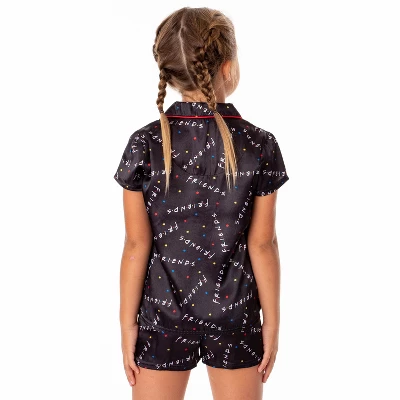 Friends TV Show Girls' TV Series Logo 3 Piece Pajama Shortie Lounge Set 1 Friends TV Show Girls' TV Series Logo 3 Piece Pajama Shortie Lounge Set