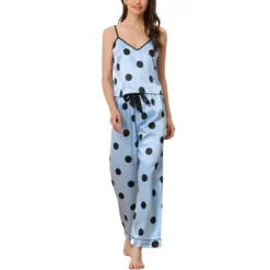 Cheibear Women's Pajama Party Satin Silky Summer Camisole Cami Pants Sets -Cozy Nights Sales Store GUEST 1e067f04 ad6c 451f 8212 2ab482820957