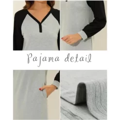 Cheibear Women's Sleepshirt Pajama Dress Long Sleeves With Pockets Henley Lounge Nightgown 10 Cheibear Women's Sleepshirt Pajama Dress Long Sleeves With Pockets Henley Lounge Nightgown -Cozy Nights Sales Store GUEST 1e257c4a 53aa 4240 bc82 50f6df88f96e